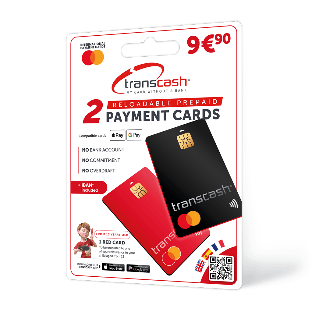 Pack de 2 cartes Transcash Mastercard